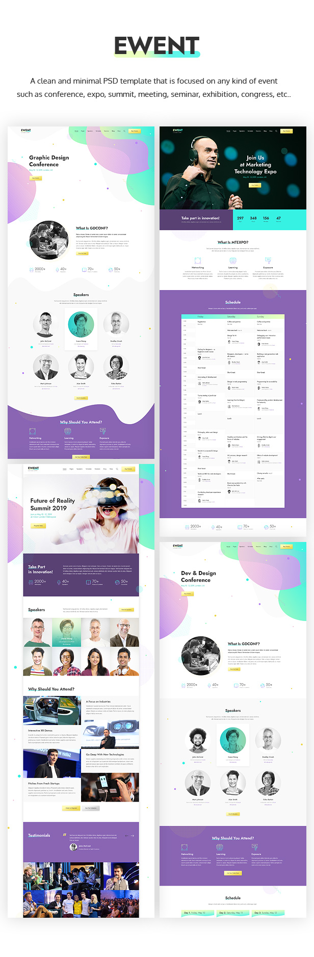 Ewent - Event & Conference PSD Template - 1