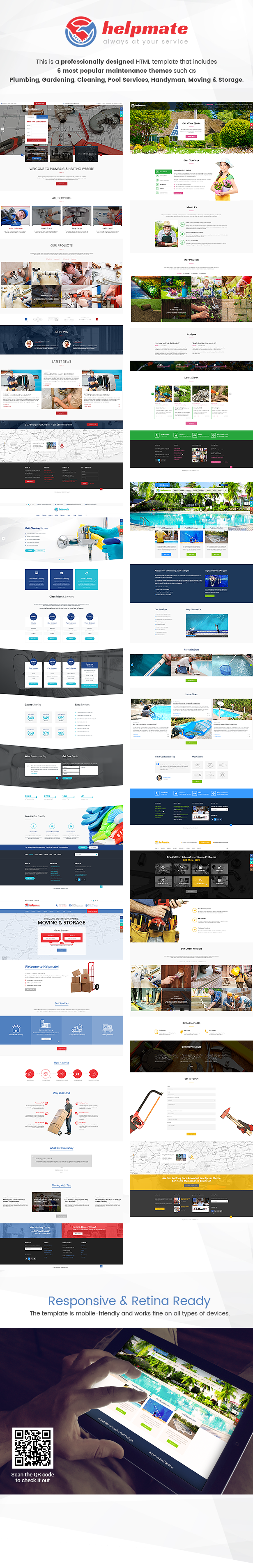 Helpmate - 6 in 1 Maintenance HTML Template - 1