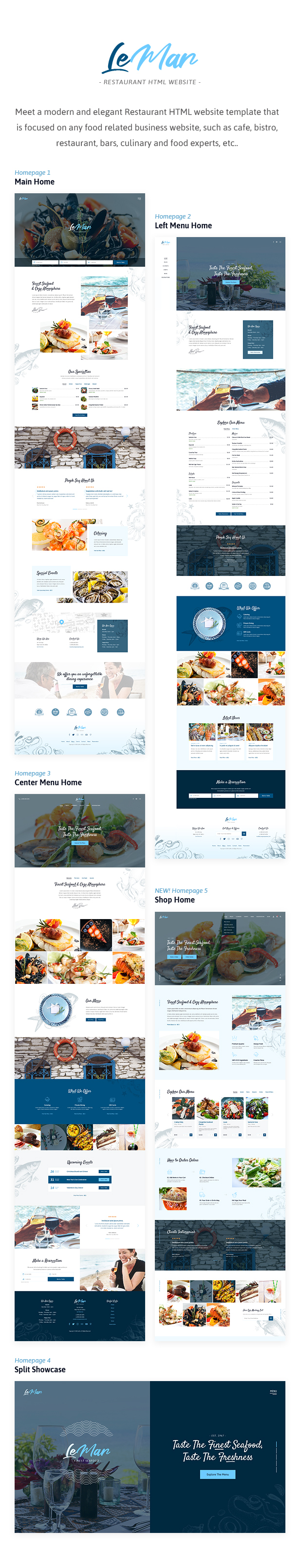 LeMar - Finest Seafood Restaurant HTML Template - 1