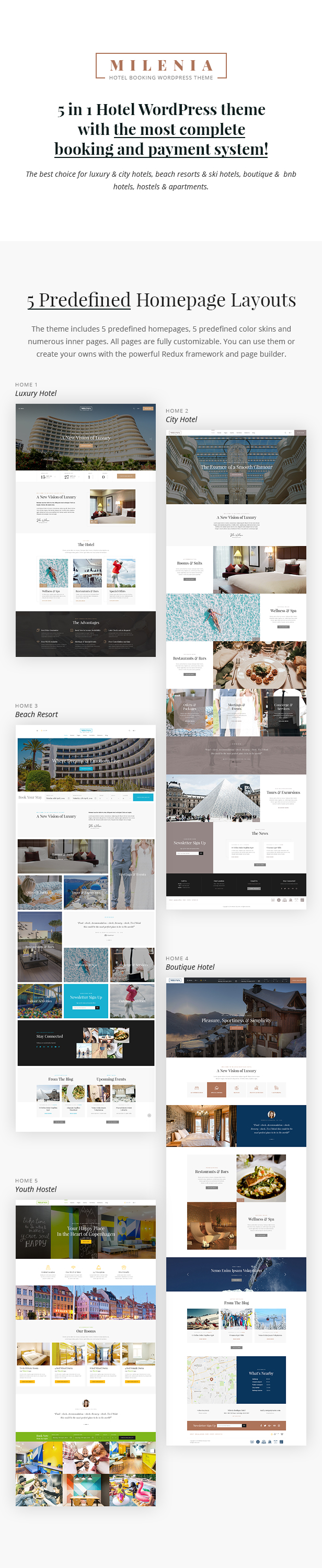 Milenia - Hotel & Booking WordPress Theme - 1