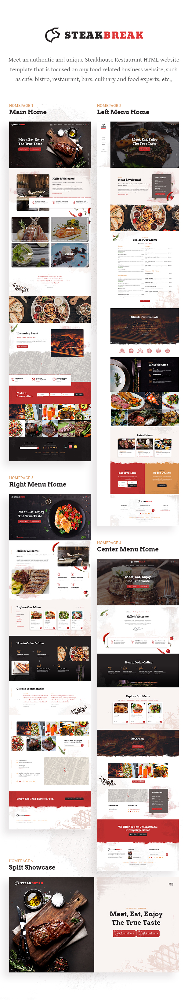 SteakBreak - Steakhouse Restaurant HTML Template - 1