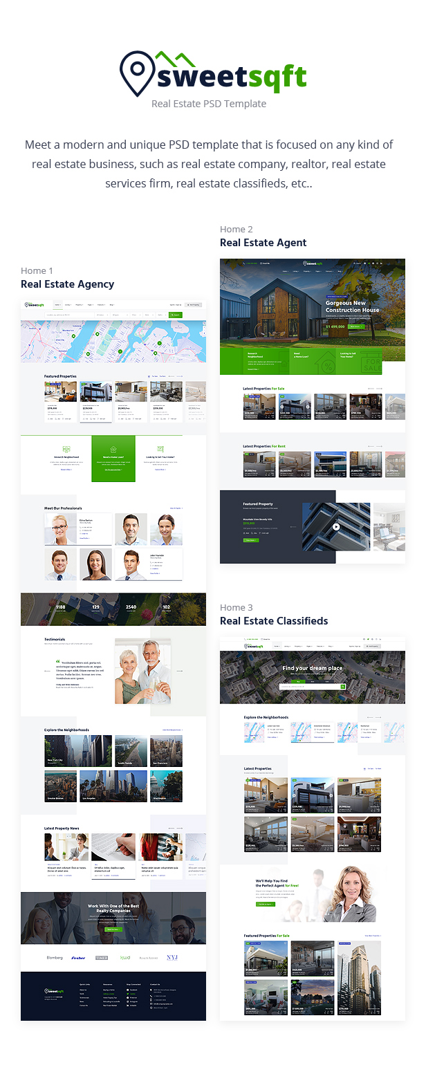 Sweetsqft - Real Estate PSD Template - 1