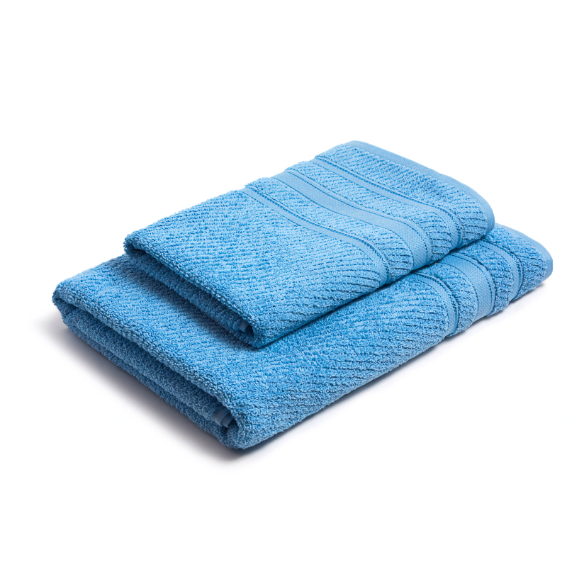 2 Blue Bath Towels