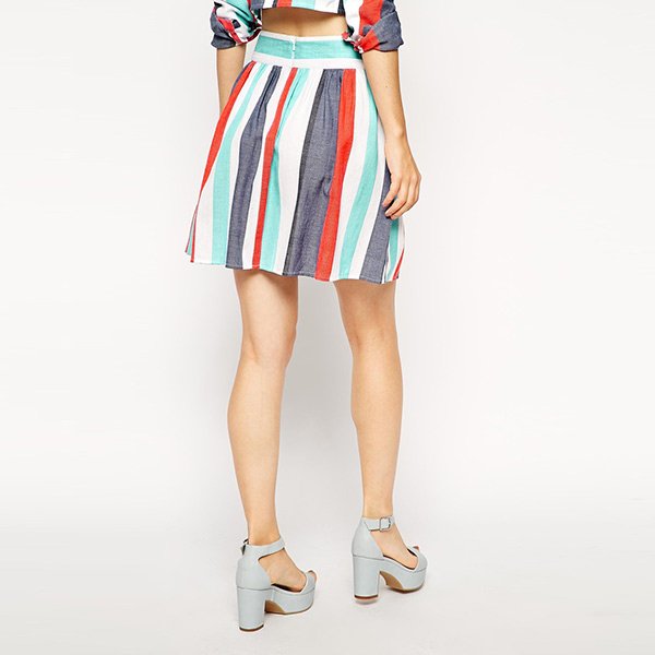 Women skirts colored lines