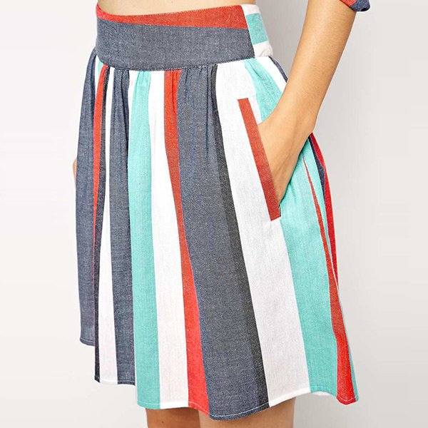 Women skirts colored lines