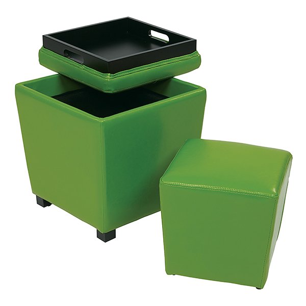Vinyl Ottoman Set