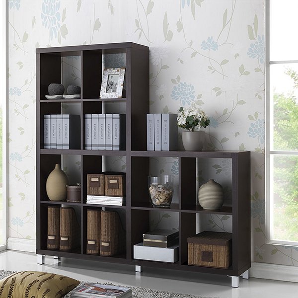Dark Brown Modern Cube Shelving Unit