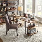 Vintage Industrial Modern Rustic Oak Storage Desk