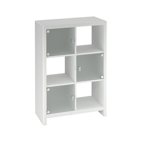 6-Cube White Bookcase