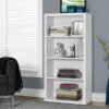 White Adjustable Shelves Bookcase