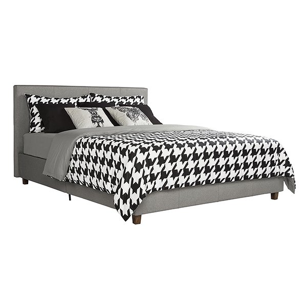 Grey Linen Upholstered Bed