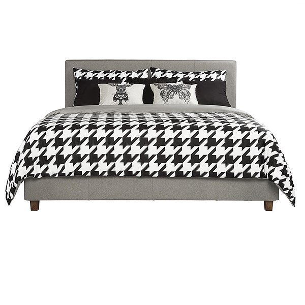 Grey Linen Upholstered Bed