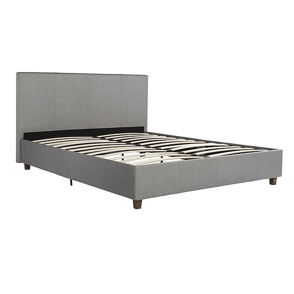 Grey Linen Upholstered Bed