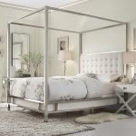 Canopy Button Tufted Metal Poster Bed