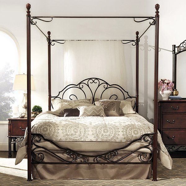 Iron Metal King-sized Canopy Poster Bed
