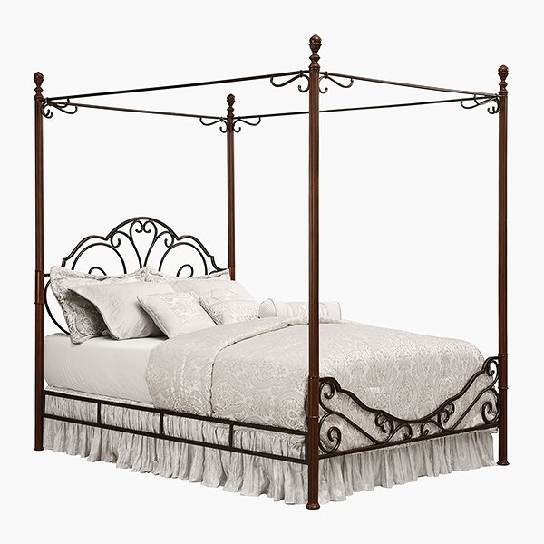 Iron Metal King-sized Canopy Poster Bed