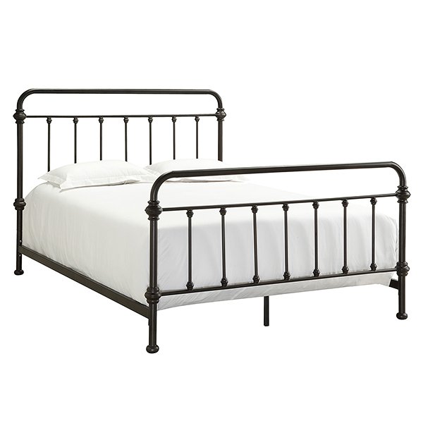 Antique Dark Bronze Graceful Lines Victorian Iron Metal Bed