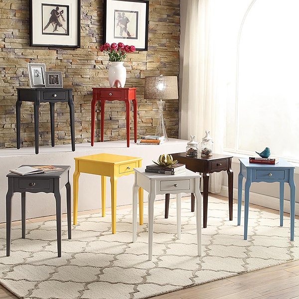 1-drawer Wood Storage Accent Side Table