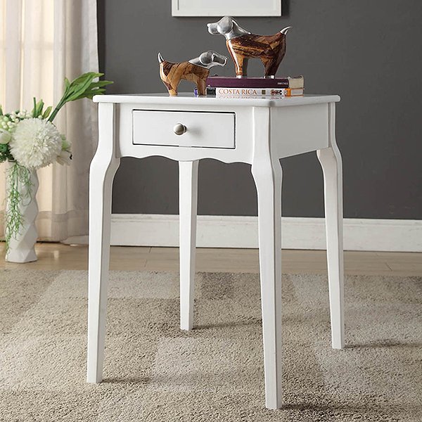 1-drawer Wood Storage Accent Side Table