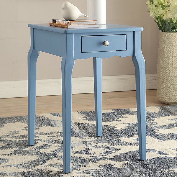 1-drawer Wood Storage Accent Side Table