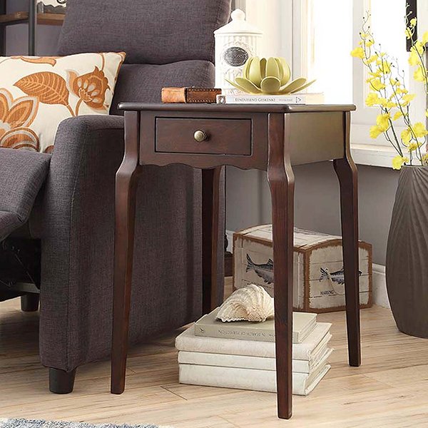 1-drawer Wood Storage Accent Side Table