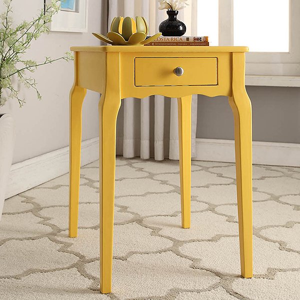1-drawer Wood Storage Accent Side Table