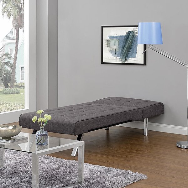 Grey Linen Chaise Lounger