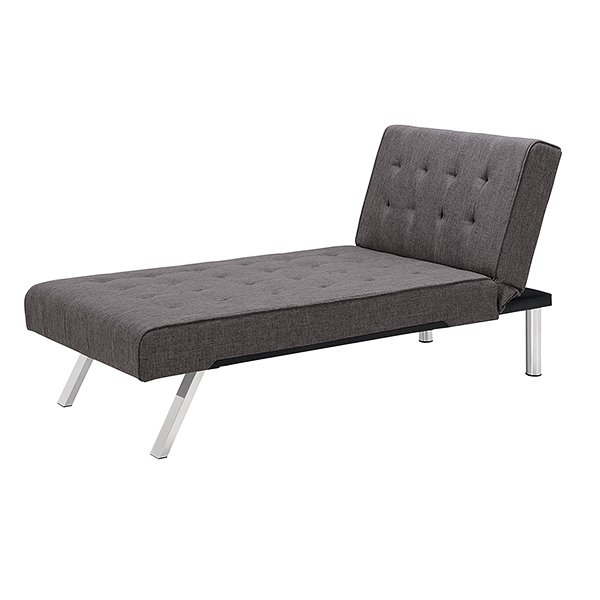 Grey Linen Chaise Lounger