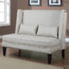 White Natural Linen Loveseat