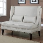 White Natural Linen Loveseat