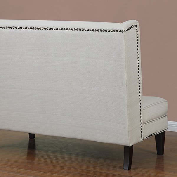 White Natural Linen Loveseat