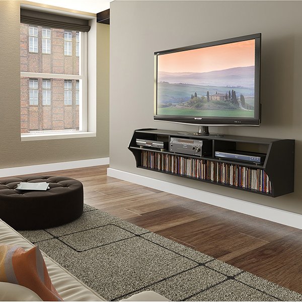 Black Floating TV Stand