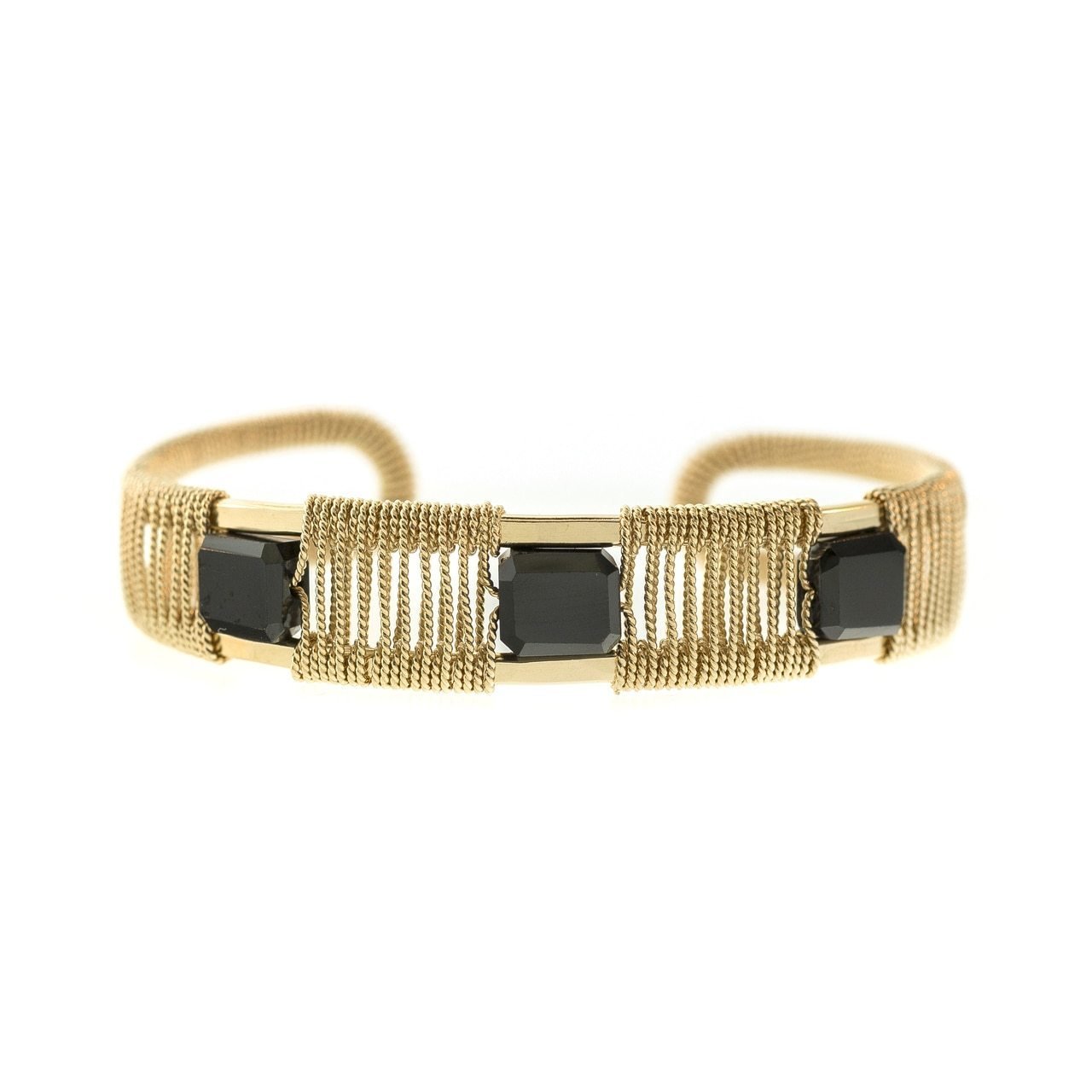 3-Stone Twist Wire Cuff - Image 2