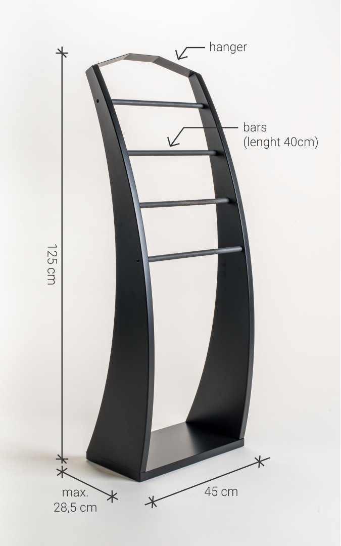 Black Wooden Clothes Stand - Image 2