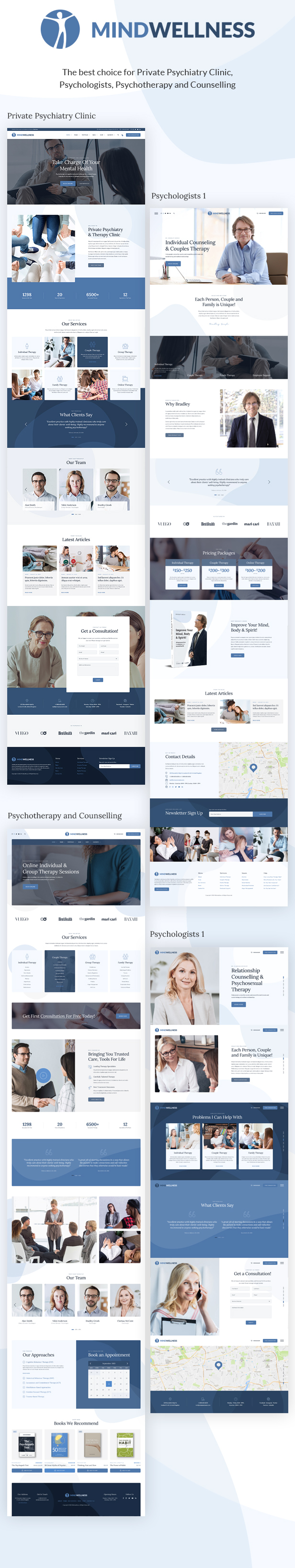 Mindwellness - Private Psychiatry Clinic HTML Website Template - 1